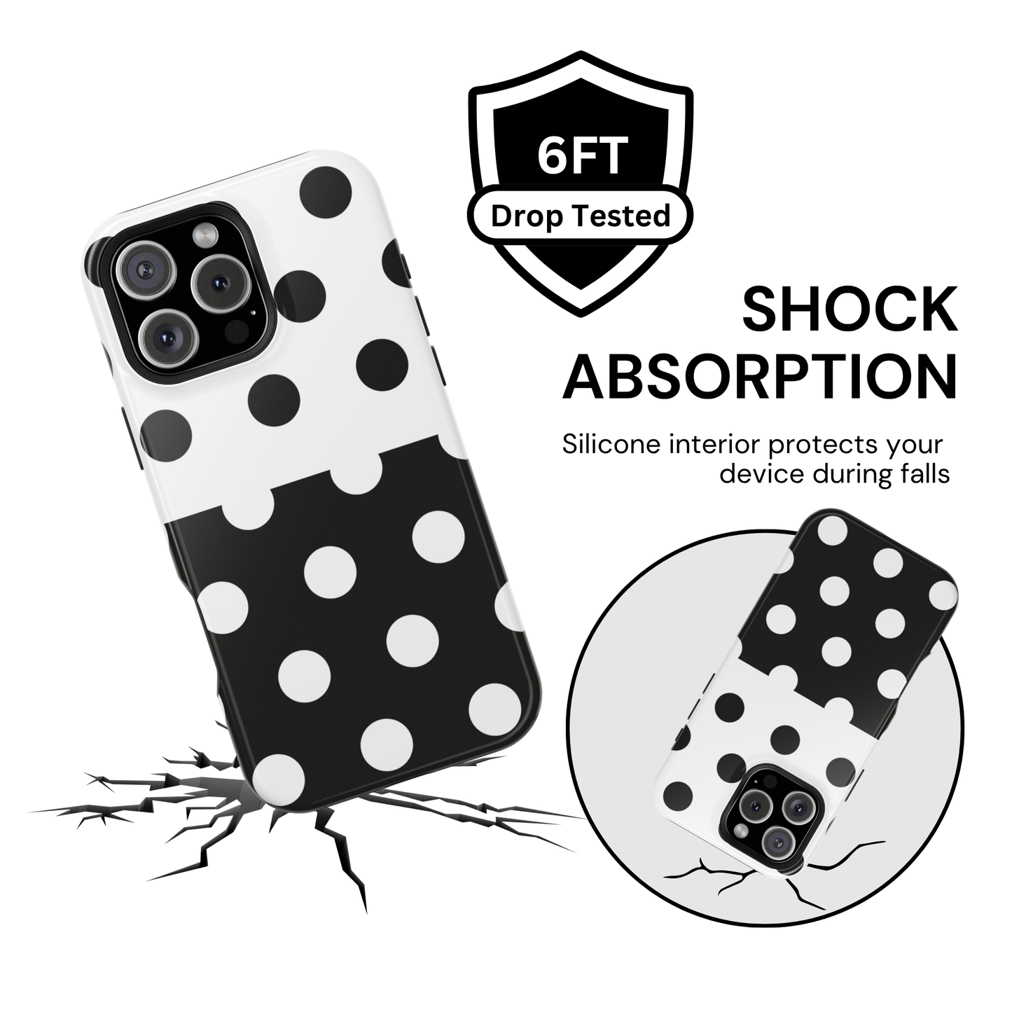 White And Black Polka Dot Split