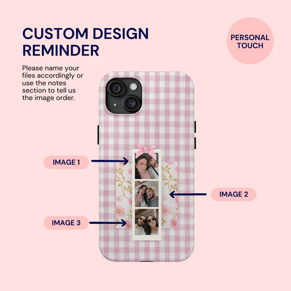 Pink Gingham PhotoStrip Custom Case