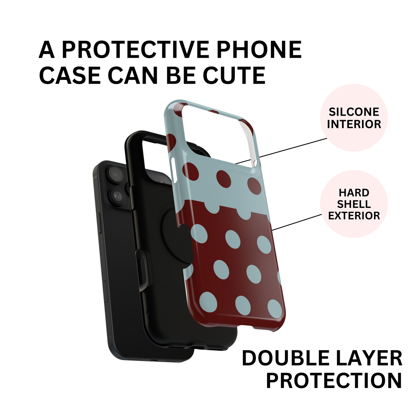 Blue Brown Polka Dot Split Case