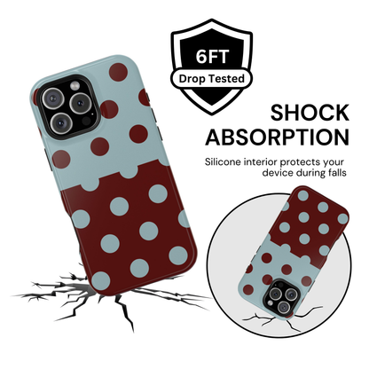 Blue Brown Polka Dot Split Case