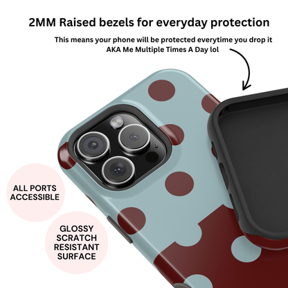 Blue Brown Polka Dot Split Case