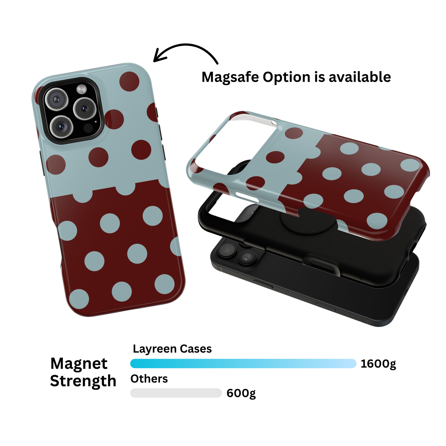 Blue Brown Polka Dot Split Case