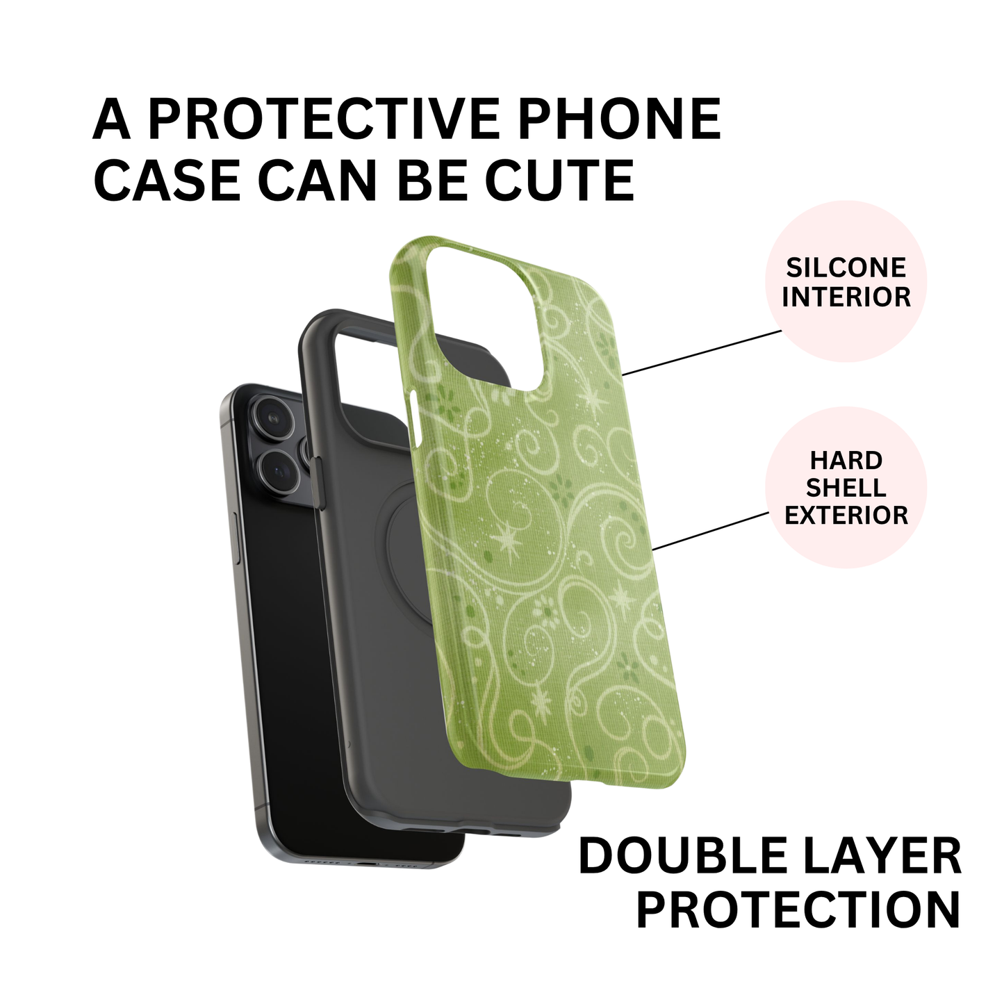 Green Y2K Swirls Case