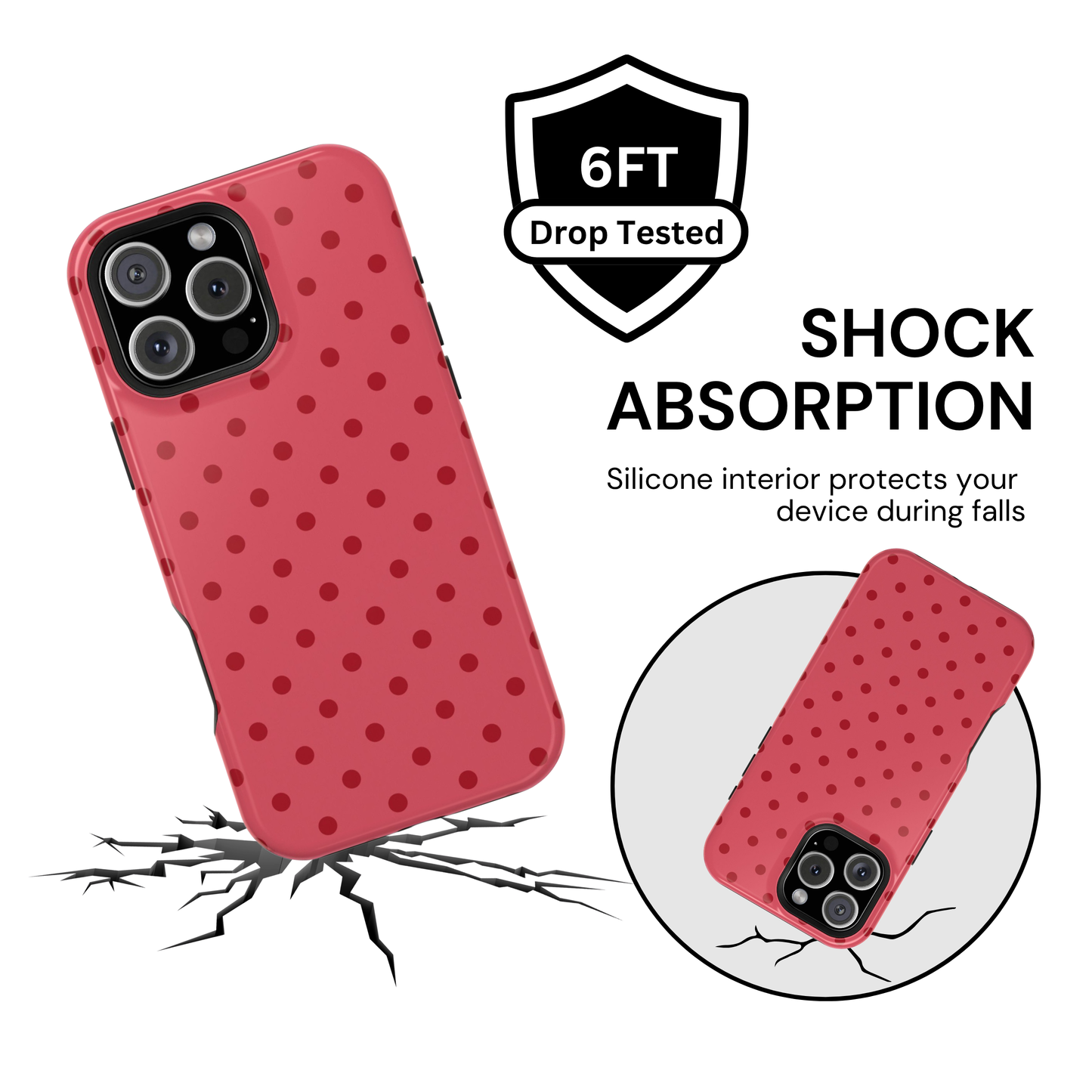 Watermelon Pink Polka Dot Case