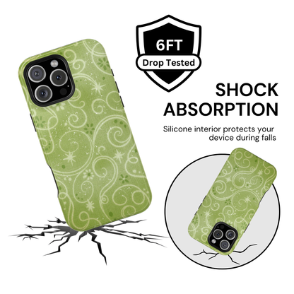 Green Y2K Swirls Case