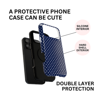 Navy Polka Dot Case