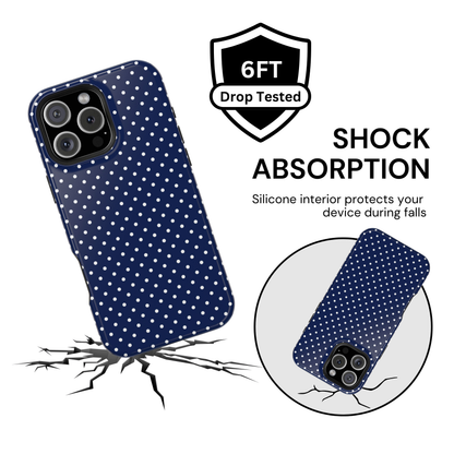 Navy Polka Dot Case