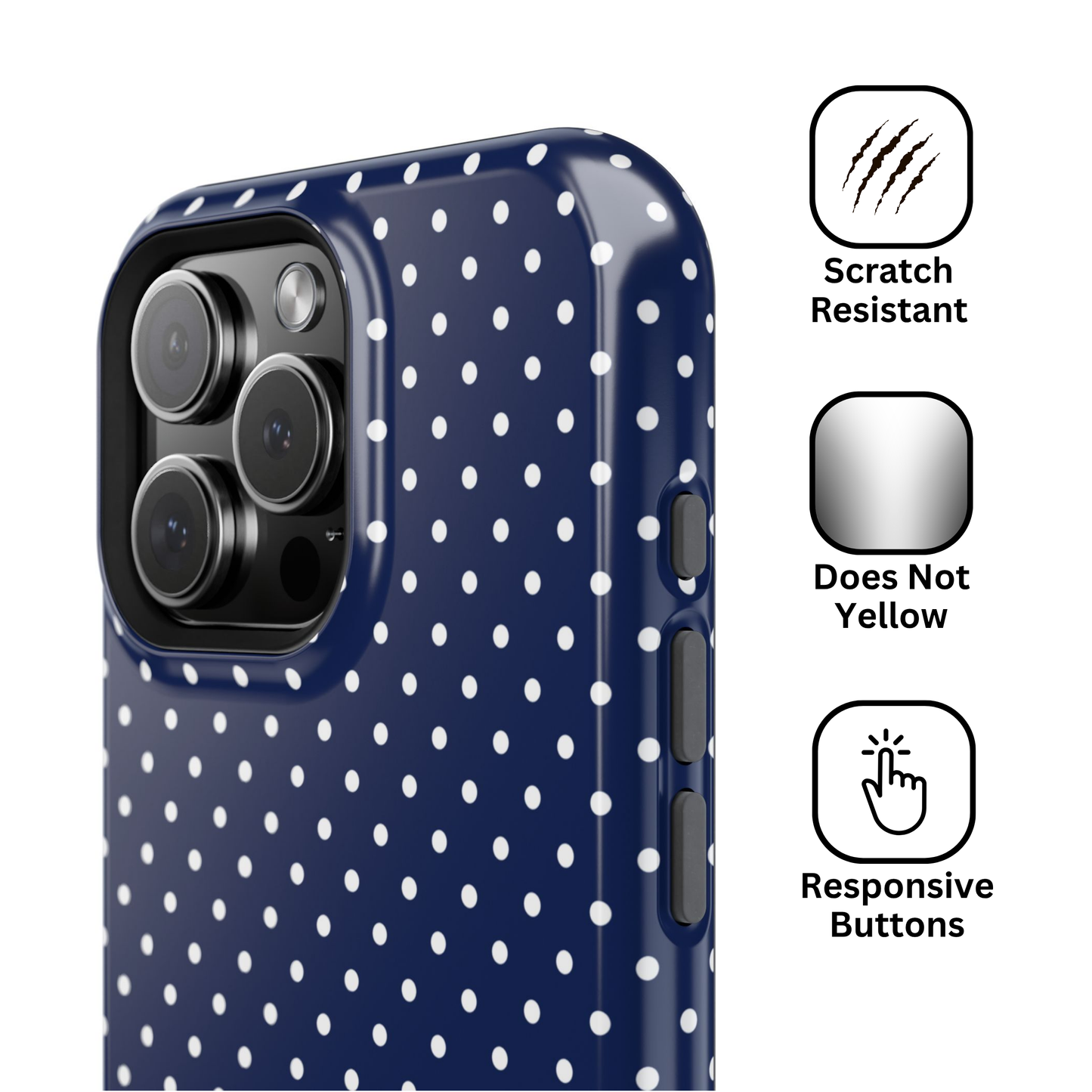 Navy Polka Dot Case