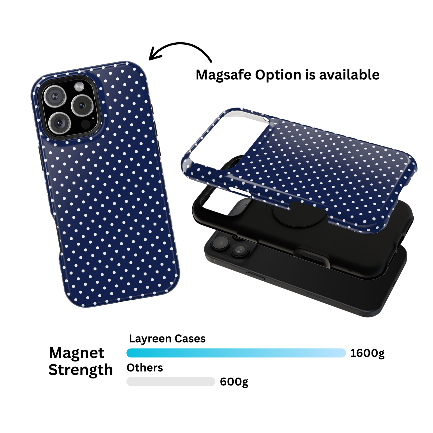Navy Polka Dot Case