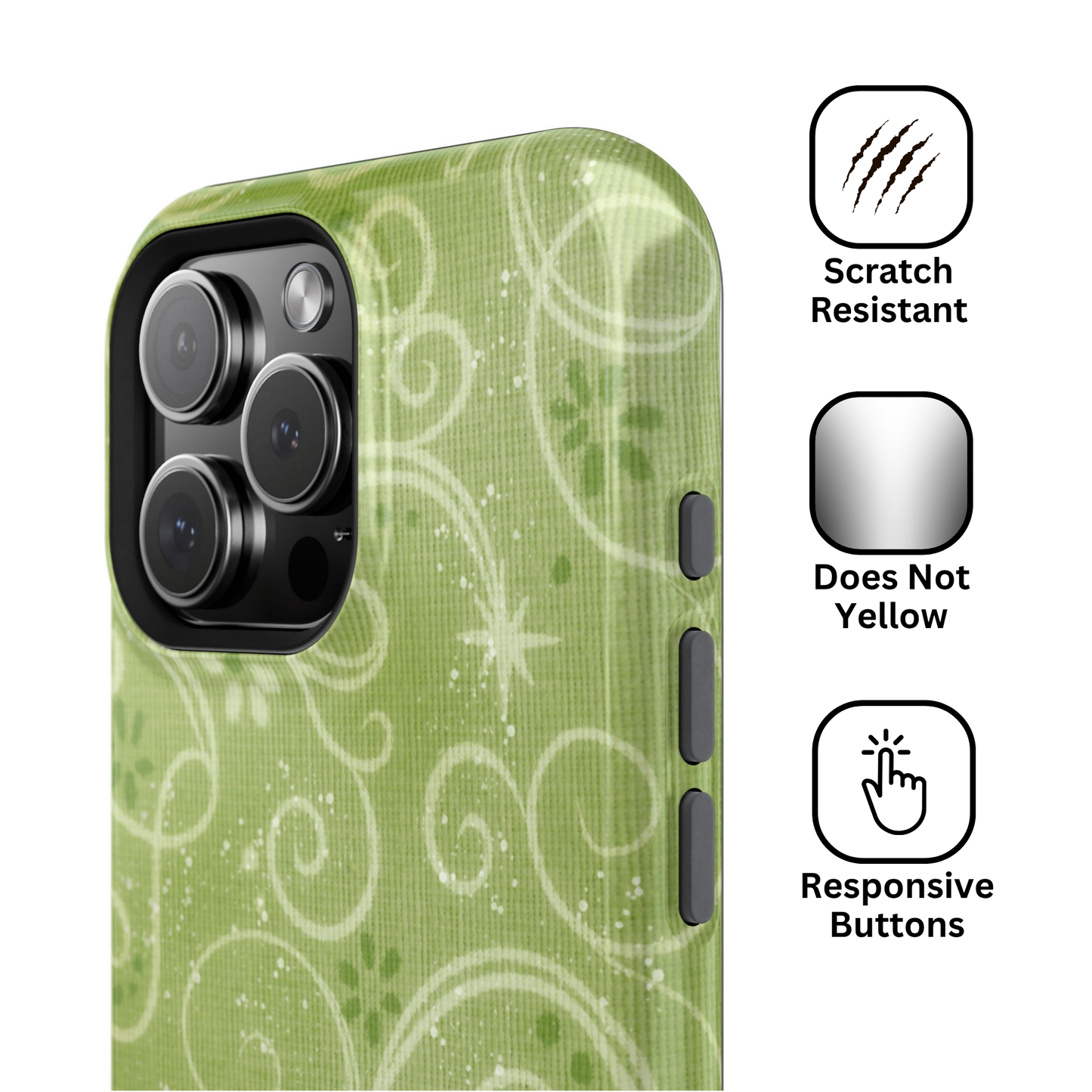 Green Y2K Swirls Case