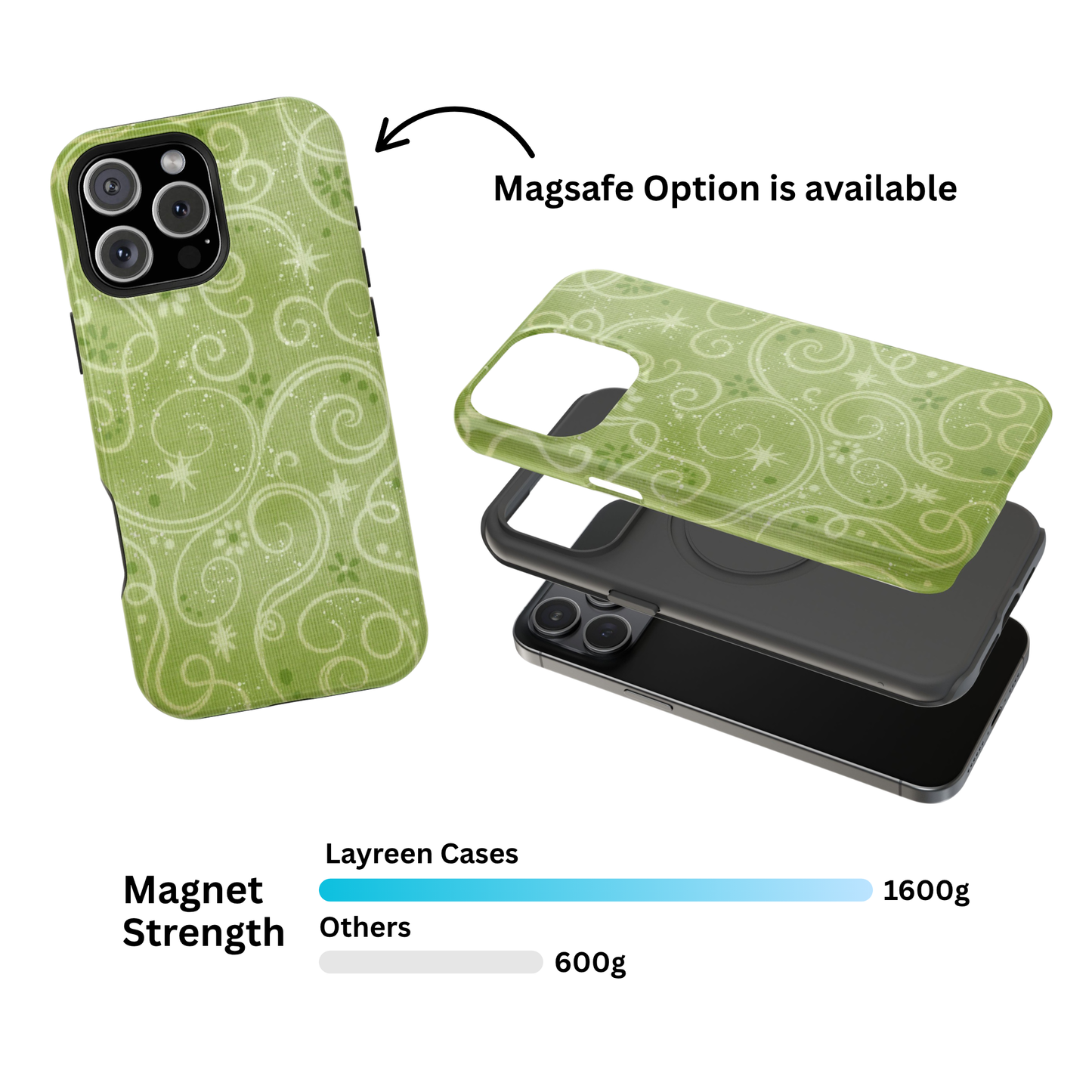 Green Y2K Swirls Case