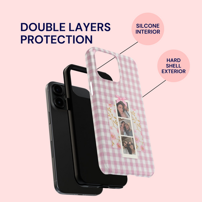 Pink Gingham PhotoStrip Custom Case