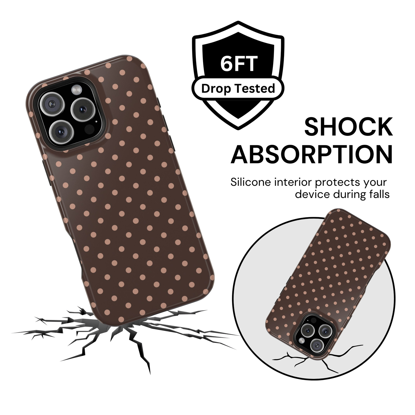 Polka Dot Mocha Case
