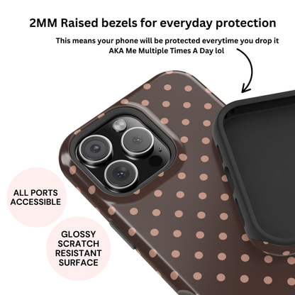 Polka Dot Mocha Case