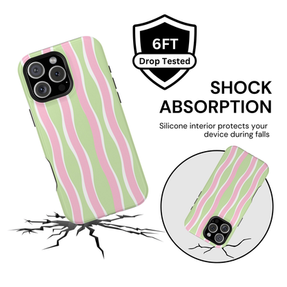 Green & Pink Wavy Stripes