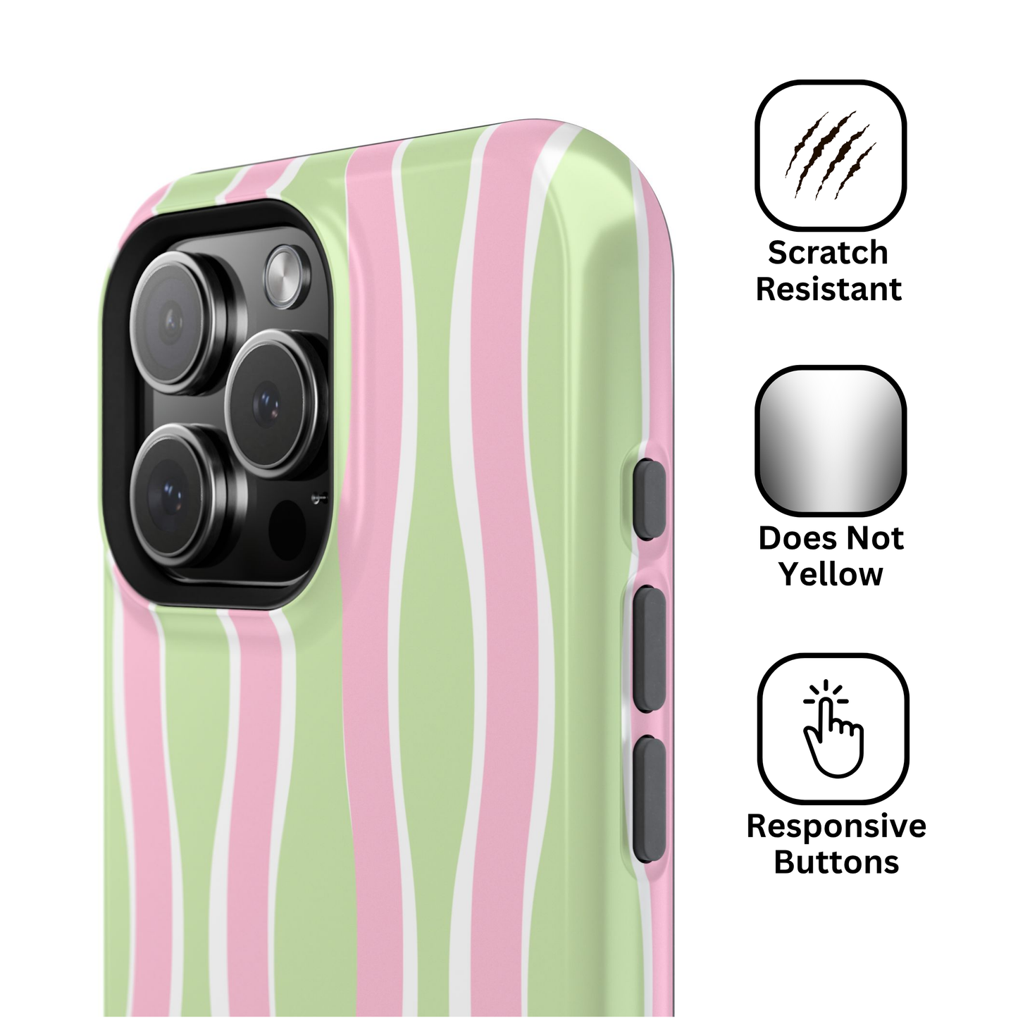 Green & Pink Wavy Stripes