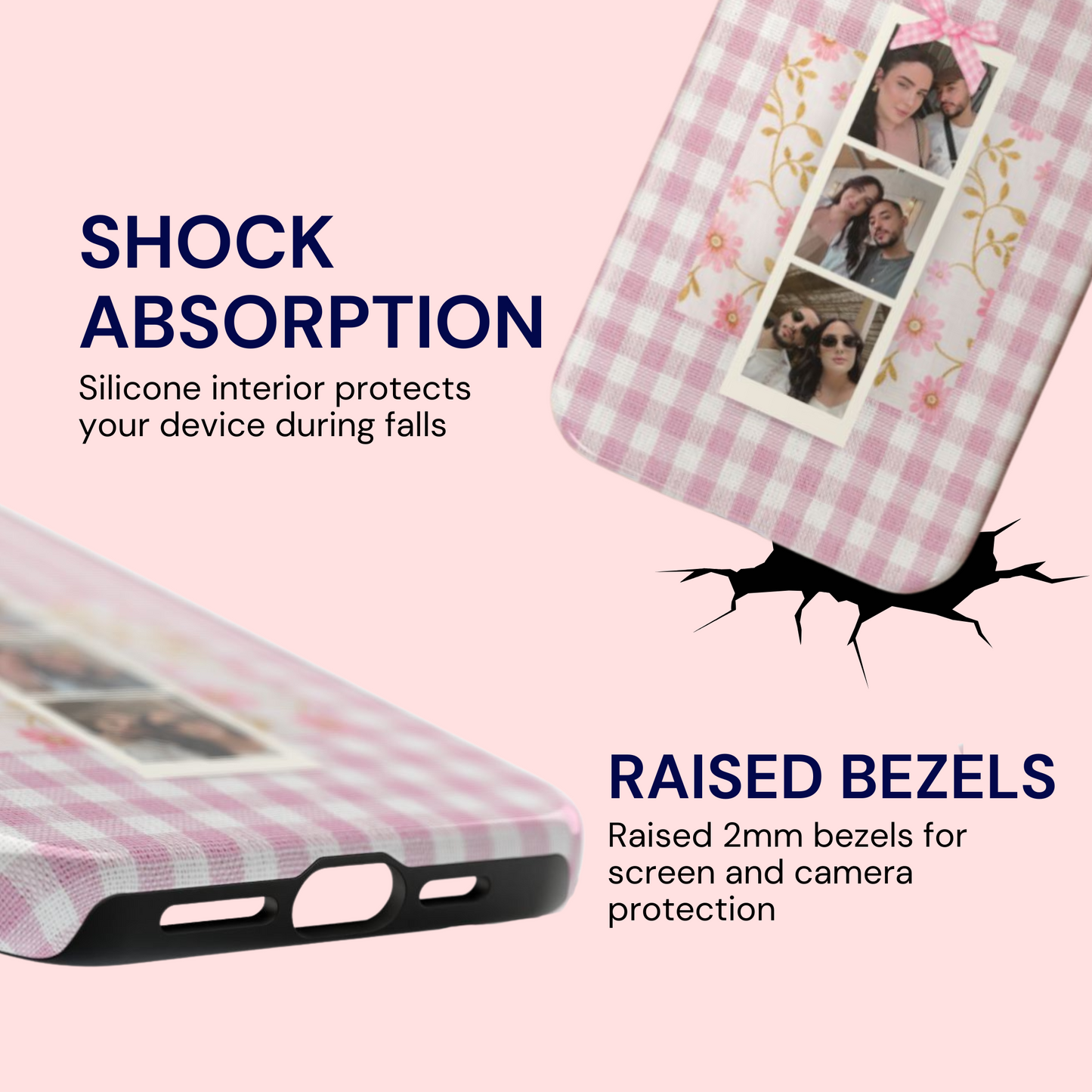 Pink Gingham PhotoStrip Custom Case