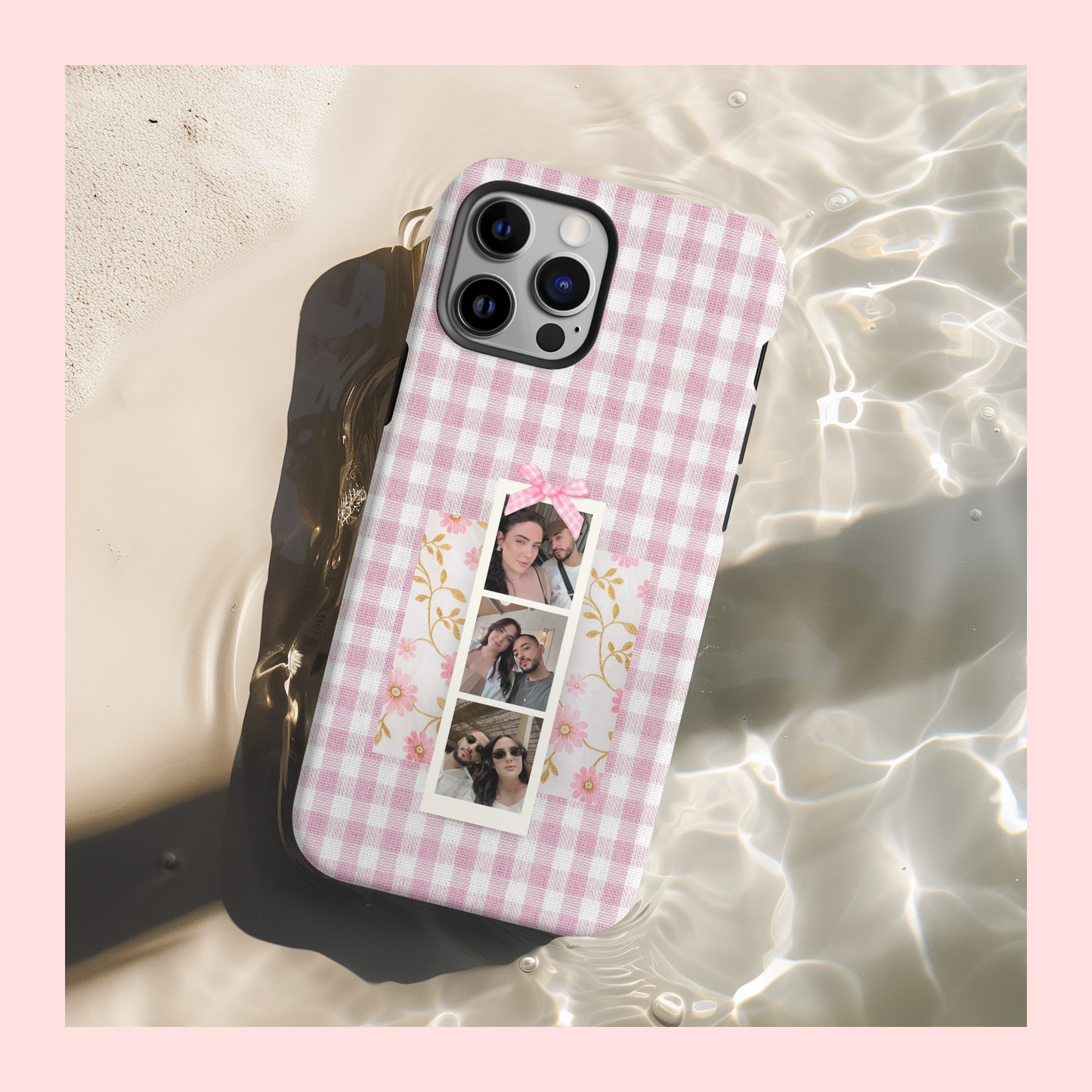 Pink Gingham PhotoStrip Custom Case