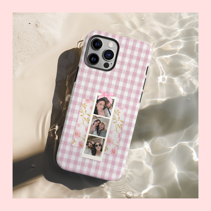 Pink Gingham PhotoStrip Custom Case
