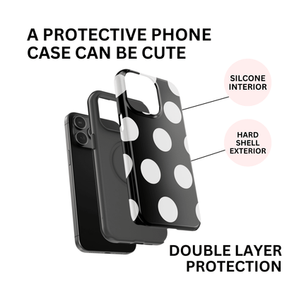 Black White Large Polka Dots - Layreen Cases