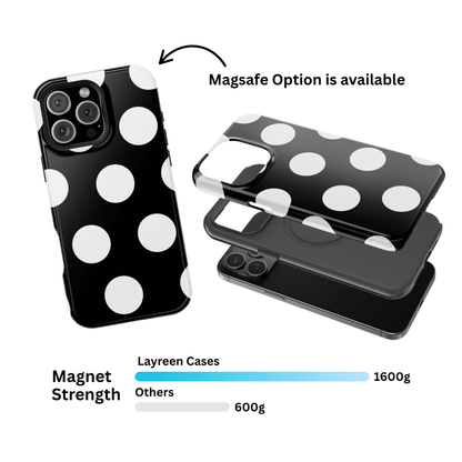 Black White Large Polka Dots - Layreen Cases