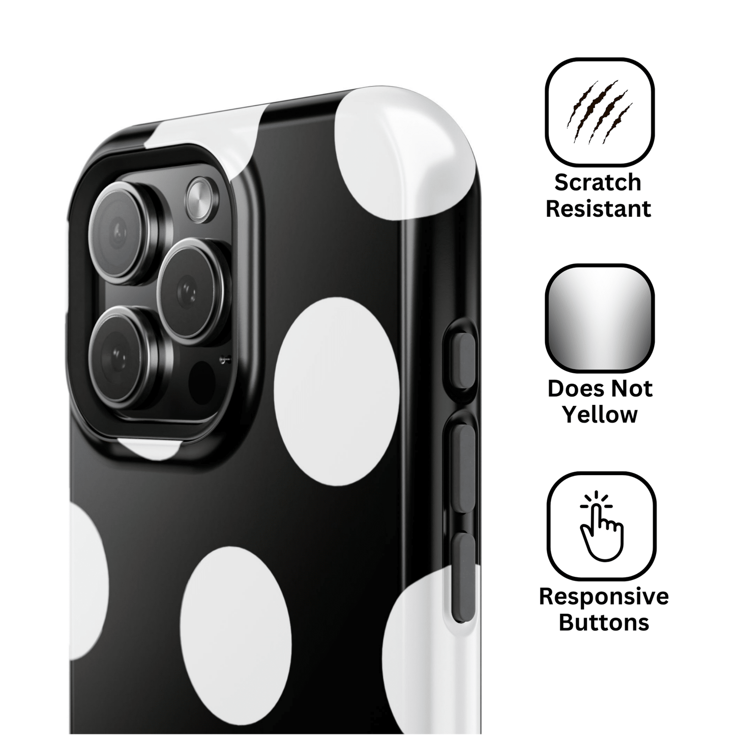 Black White Large Polka Dots - Layreen Cases