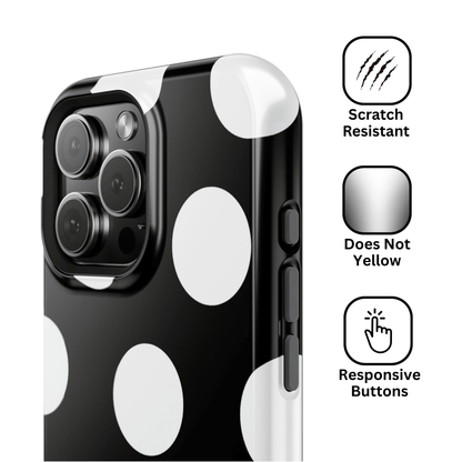 Black White Large Polka Dots - Layreen Cases