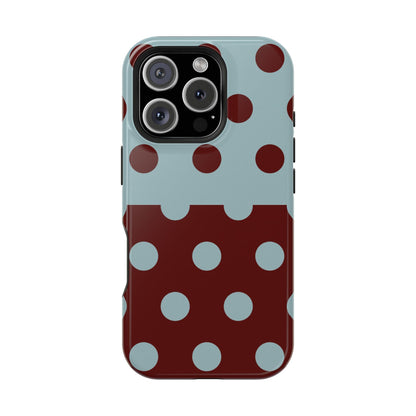 Blue Brown Polka Dot Split Case - Layreen Cases