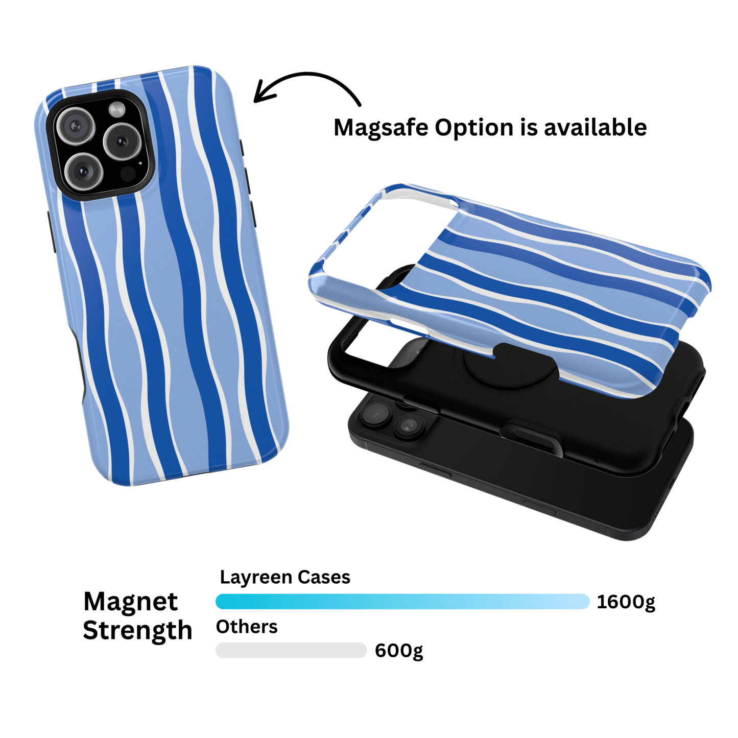 Blue Wavy Stripes - Layreen Cases