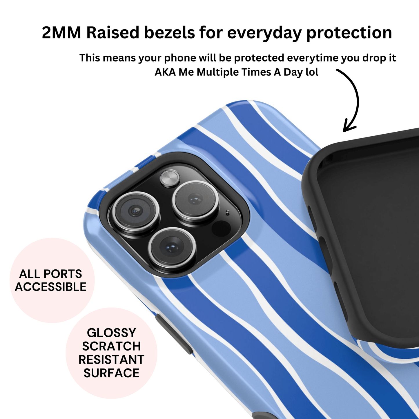 Blue Wavy Stripes - Layreen Cases