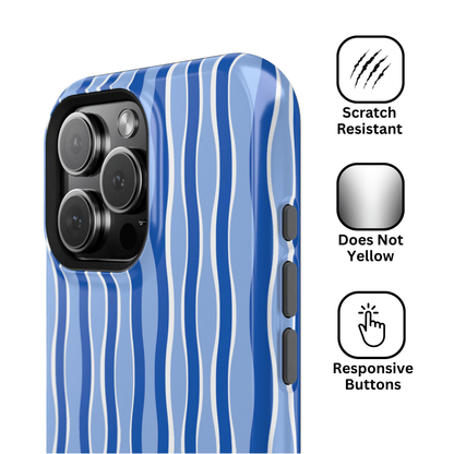 Blue Wavy Thin Stripes - Layreen Cases
