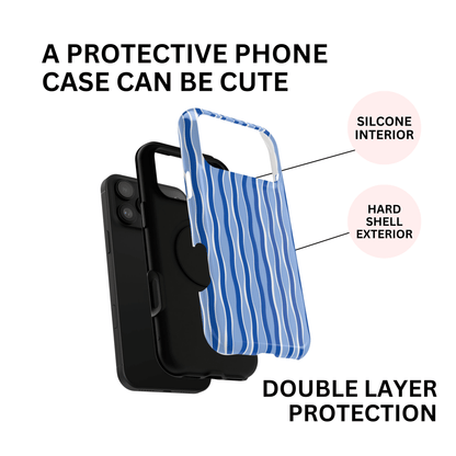 Blue Wavy Thin Stripes - Layreen Cases