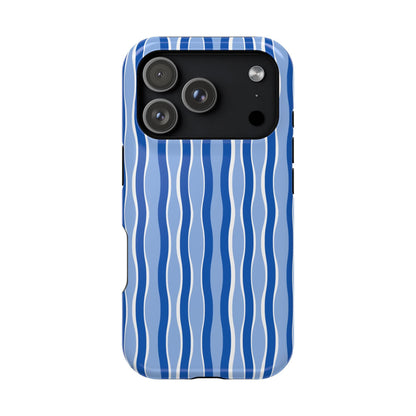 Blue Wavy Thin Stripes - Layreen Cases