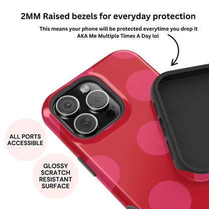 Cherry Pink Large Polka Dots - Layreen Cases