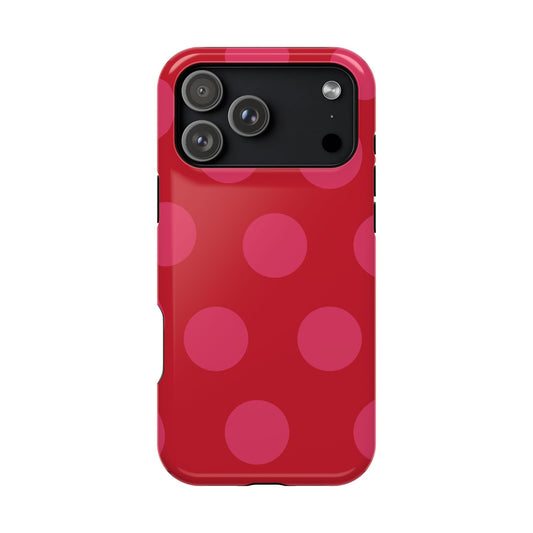 Cherry Pink Large Polka Dots - Layreen Cases