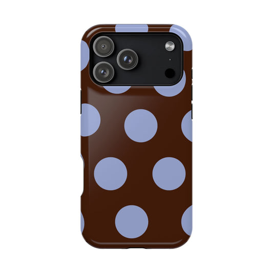 Chocolate Blue Large Polka Dots - Layreen Cases