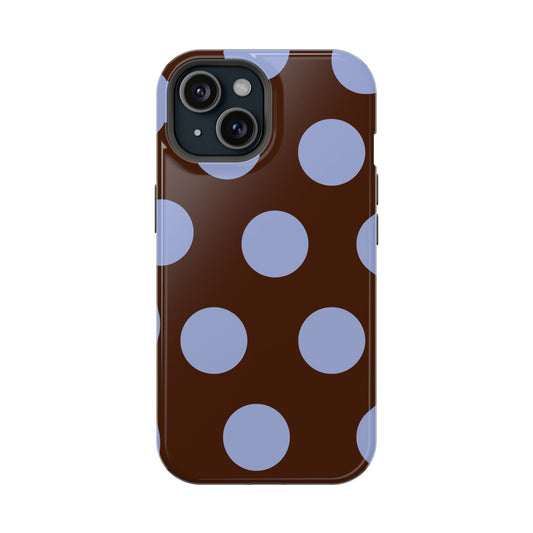 Chocolate Blue Large Polka Dots - Layreen Cases