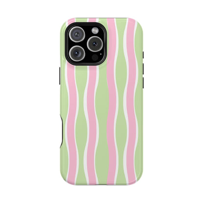 Green & Pink Wavy Stripes - Layreen Cases