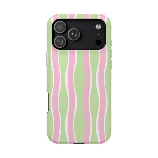 Green & Pink Wavy Stripes - Layreen Cases