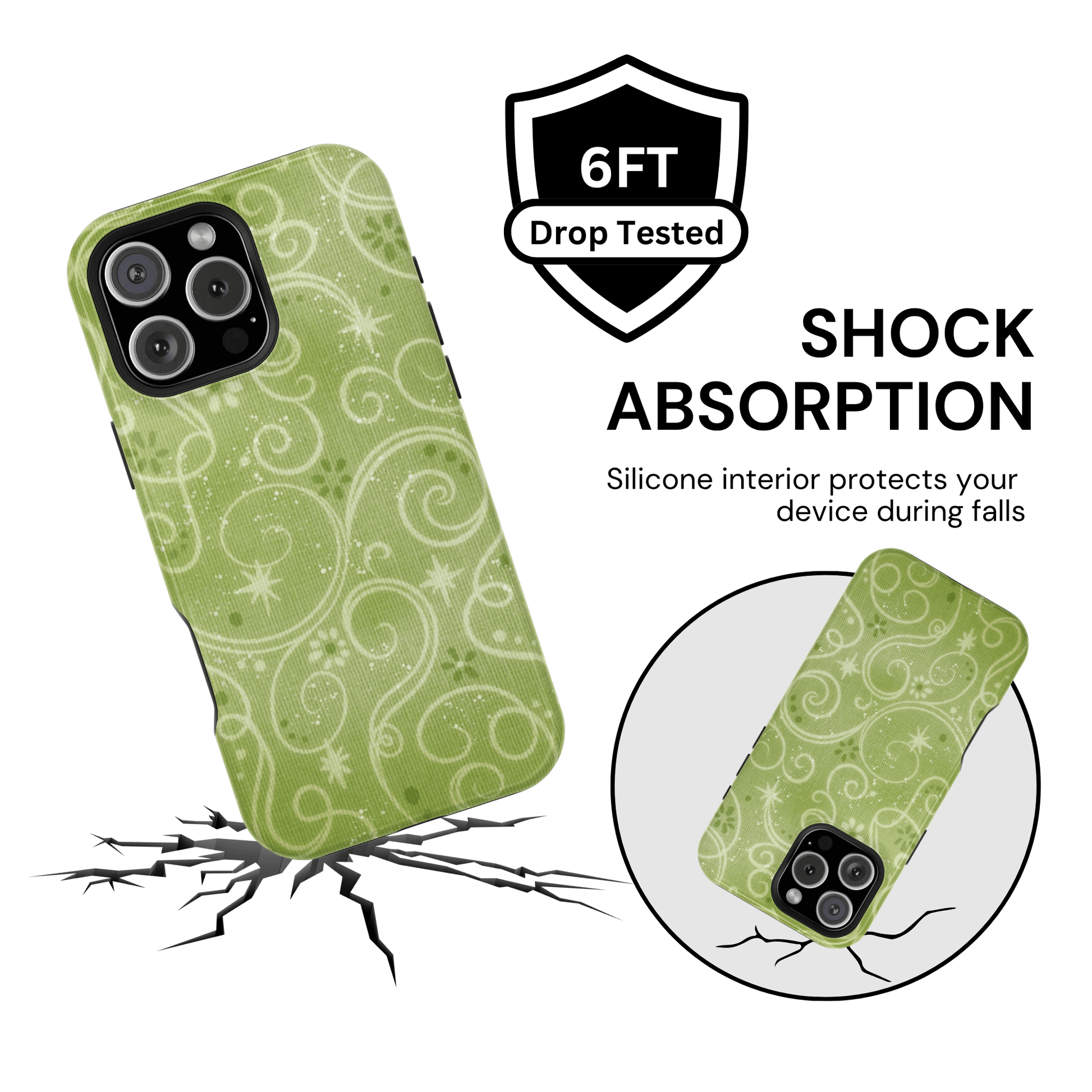 Green Y2K Swirls Case - Layreen Cases