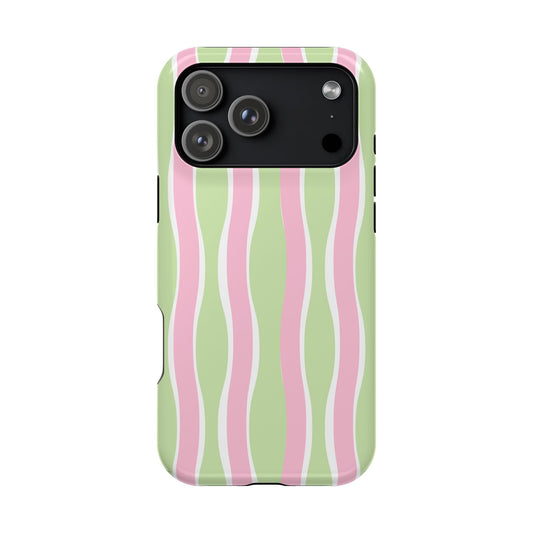 Green & Pink Wavy Stripes
