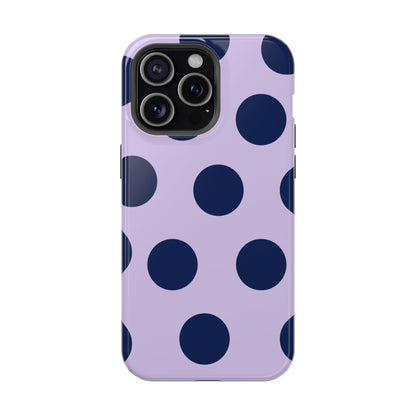 Lavender Navy Large Polka Dots - Layreen Cases