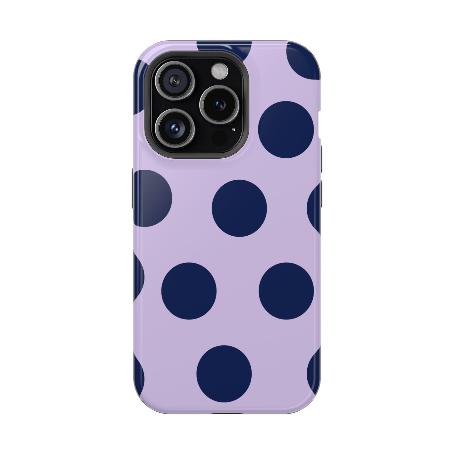 Lavender Navy Large Polka Dots - Layreen Cases
