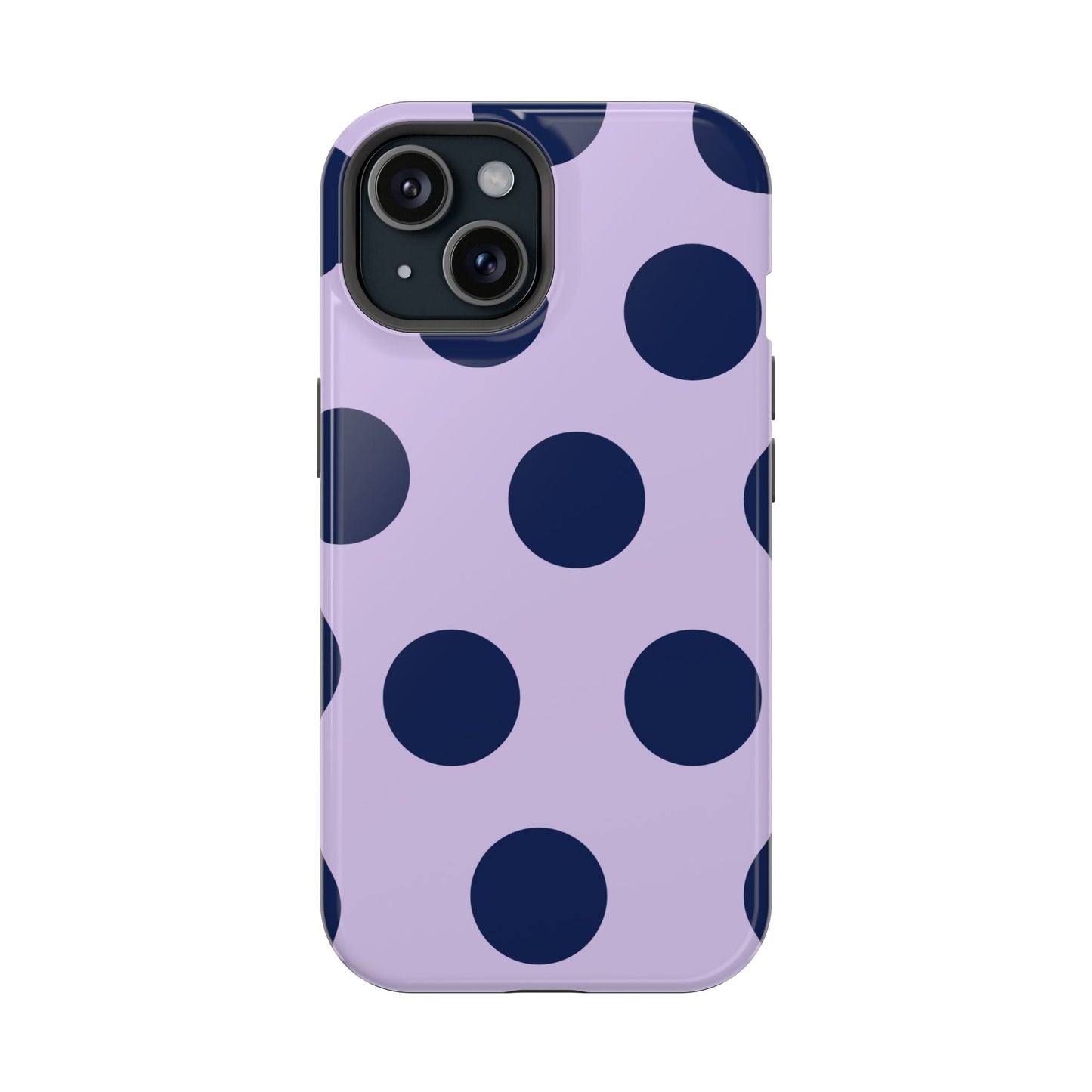 Lavender Navy Large Polka Dots - Layreen Cases