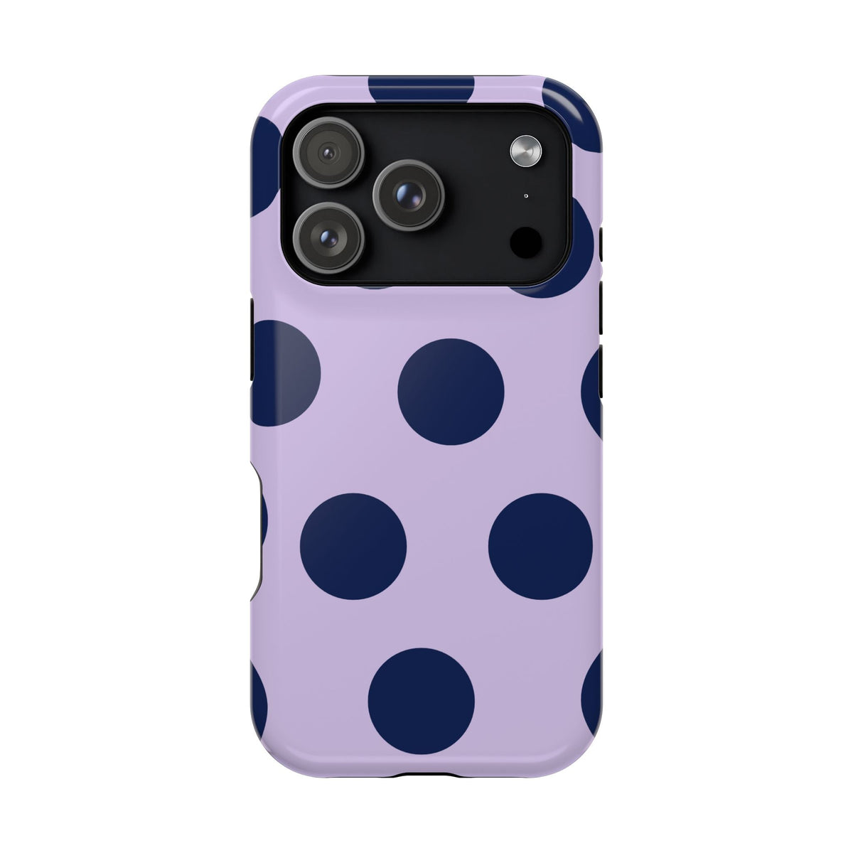 Lavender Navy Large Polka Dots - Layreen Cases