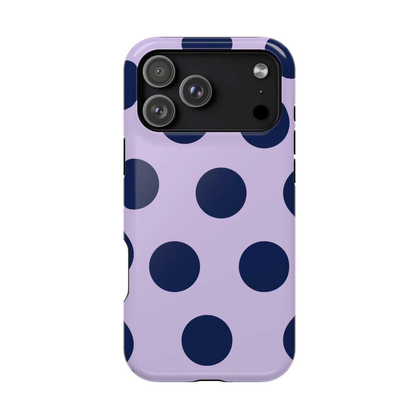 Lavender Navy Large Polka Dots - Layreen Cases
