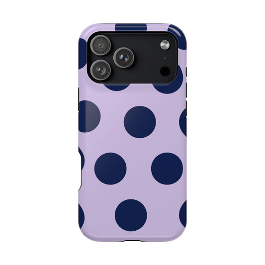 Lavender Navy Large Polka Dots - Layreen Cases