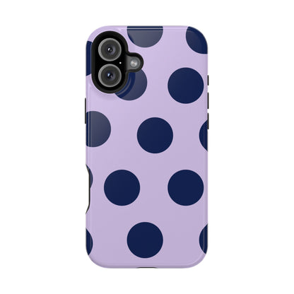 Lavender Navy Large Polka Dots - Layreen Cases