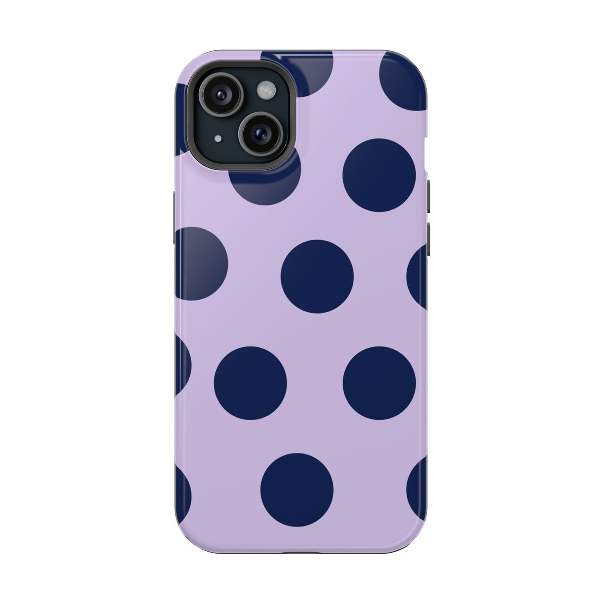 Lavender Navy Large Polka Dots - Layreen Cases