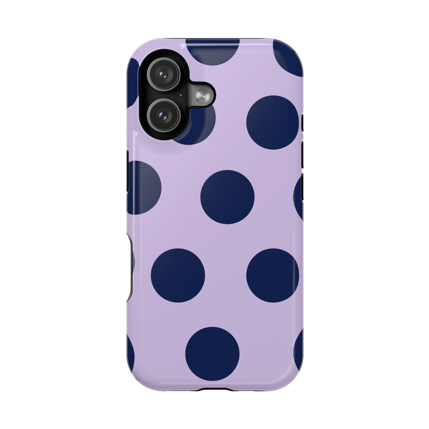 Lavender Navy Large Polka Dots - Layreen Cases